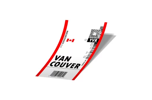 استیکر بلیط هواپیما به ونکوور VAN COUVER BOARDING PASS کد 787