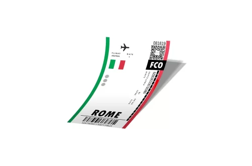 استیکر بلیط هواپیما به روم Rome Boarding Pass کد 794