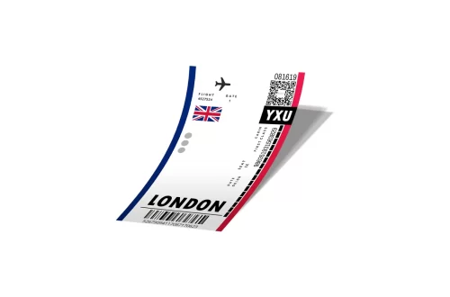 استیکر بلیط هواپیما به لندن London Boarding Pass کد 800