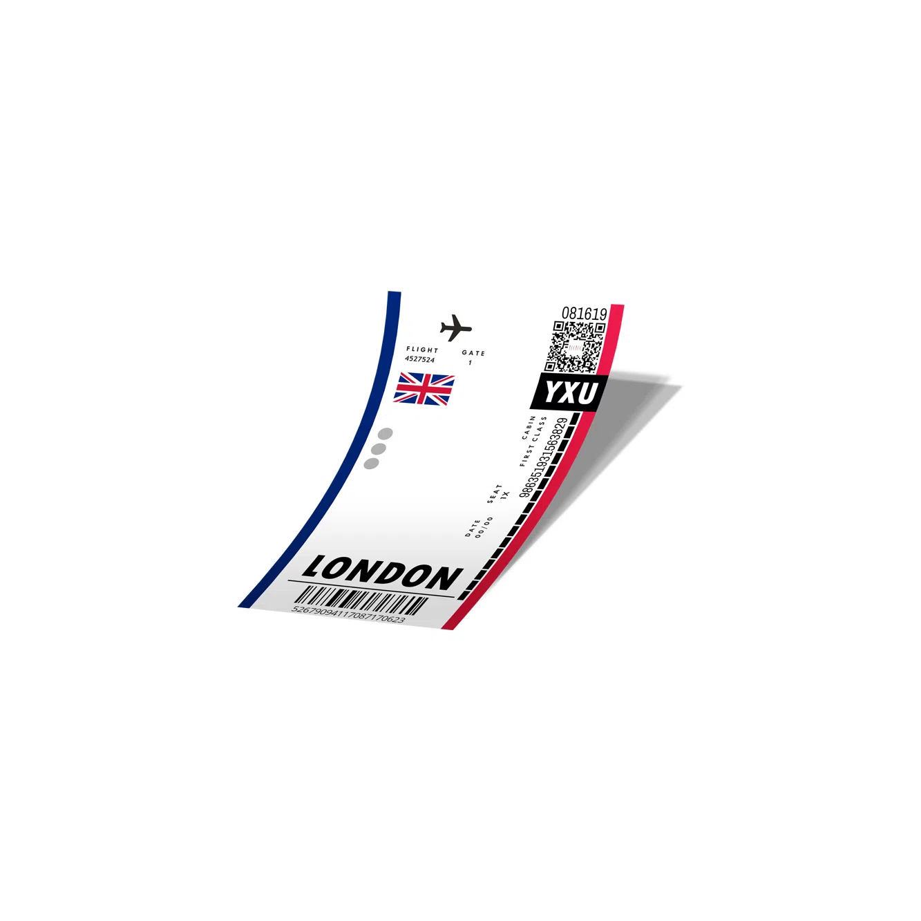 استیکر بلیط هواپیما به لندن London Boarding Pass کد 800