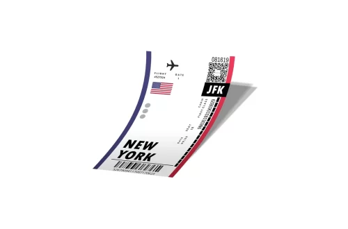 استیکر بلیط هواپیما به نیویورک New York Boarding Pass کد 792