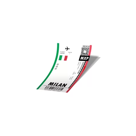 استیکر بلیط هواپیما به میلان Milan Boarding Pass کد 793