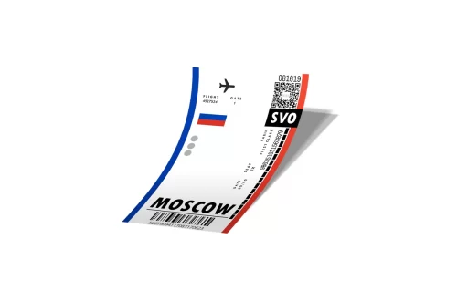 استیکر بلیط هواپیما به موسکو Moscow Boarding Pass کد 795