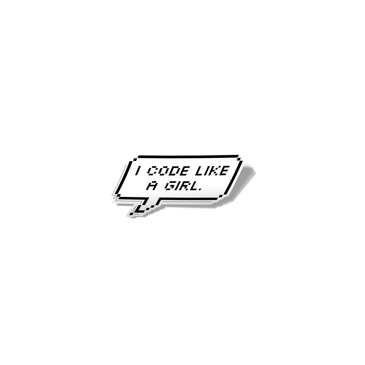 استیکر لپتاپ و موبایل من مثل دختر برنامه نویسی میکنم I Code Like a Girl Programming کد 358